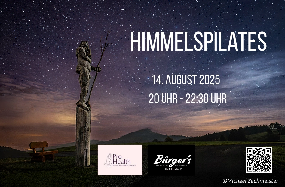 Pilates unter dem Sternenhimmel Sternenparkwochen Rhön August Brennerei Bürger Thulba